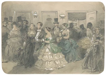 Opera Szwedzka, ok. 1850 (ołówek z toaletą podwyższoną bielą)